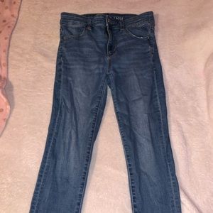 high rise denim jeans